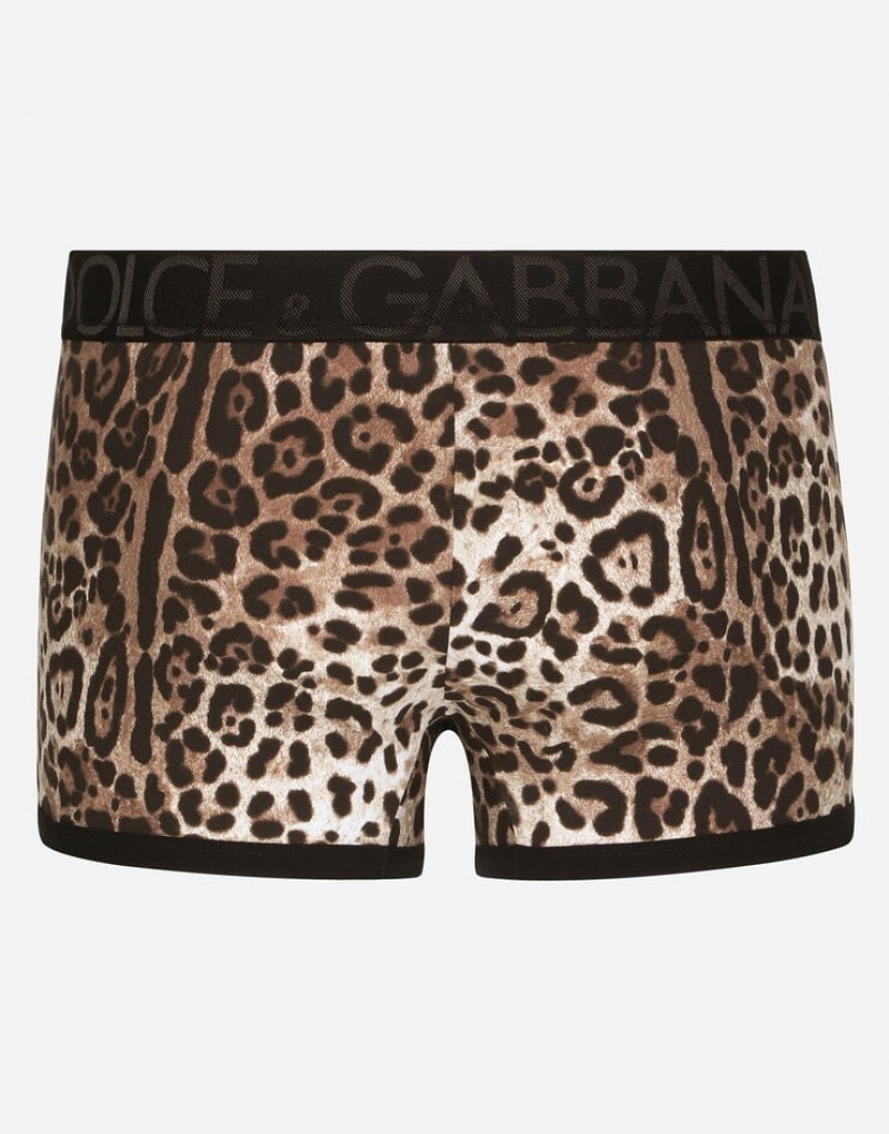 Ropa Interior Dolce Gabbana Leopard-print two-way stretch cotton boxers Hombre | AZD781390