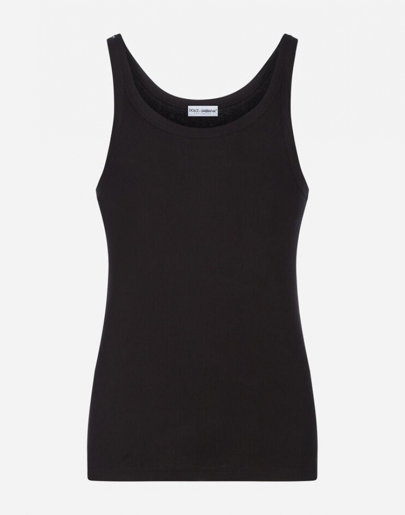 Ropa Interior Dolce Gabbana Tank in ribbed cotton Hombre | DEO962753