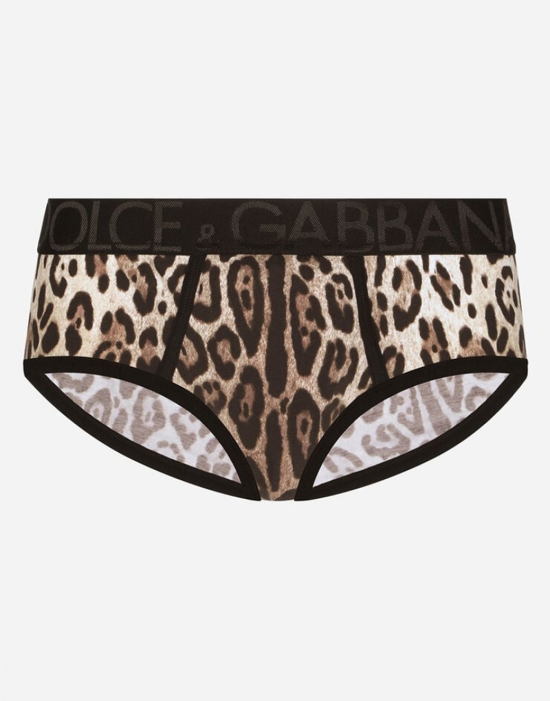 Ropa Interior Dolce Gabbana Two-way stretch jersey with leopard print Hombre | DLA908351