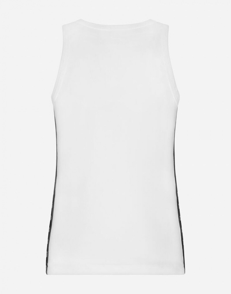 Ropa Interior Dolce Gabbana Two-way stretch cotton singlet with patch Hombre | WKE261374