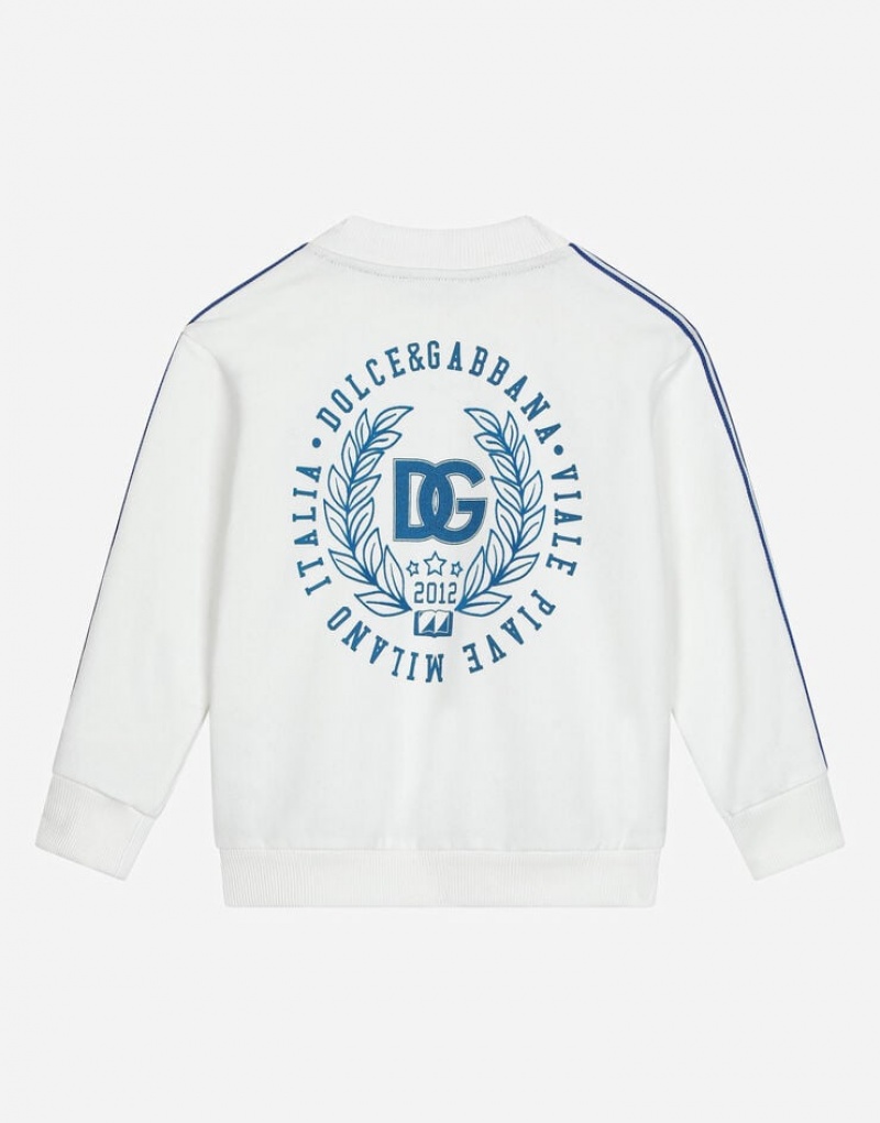 Sudaderas Dolce Gabbana Jersey round-neck with DG logo band Niños | YNK810729
