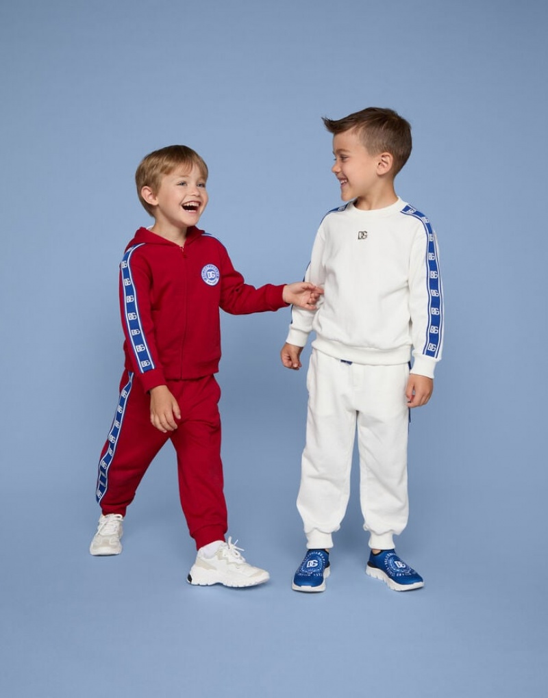 Sudaderas Dolce Gabbana Jersey round-neck with DG logo band Niños | YNK810729