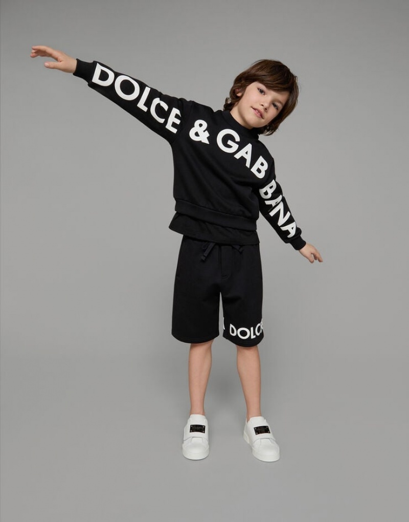 Sudaderas Dolce Gabbana Long-sleeved round-neck with logo print Niños | TPI914768