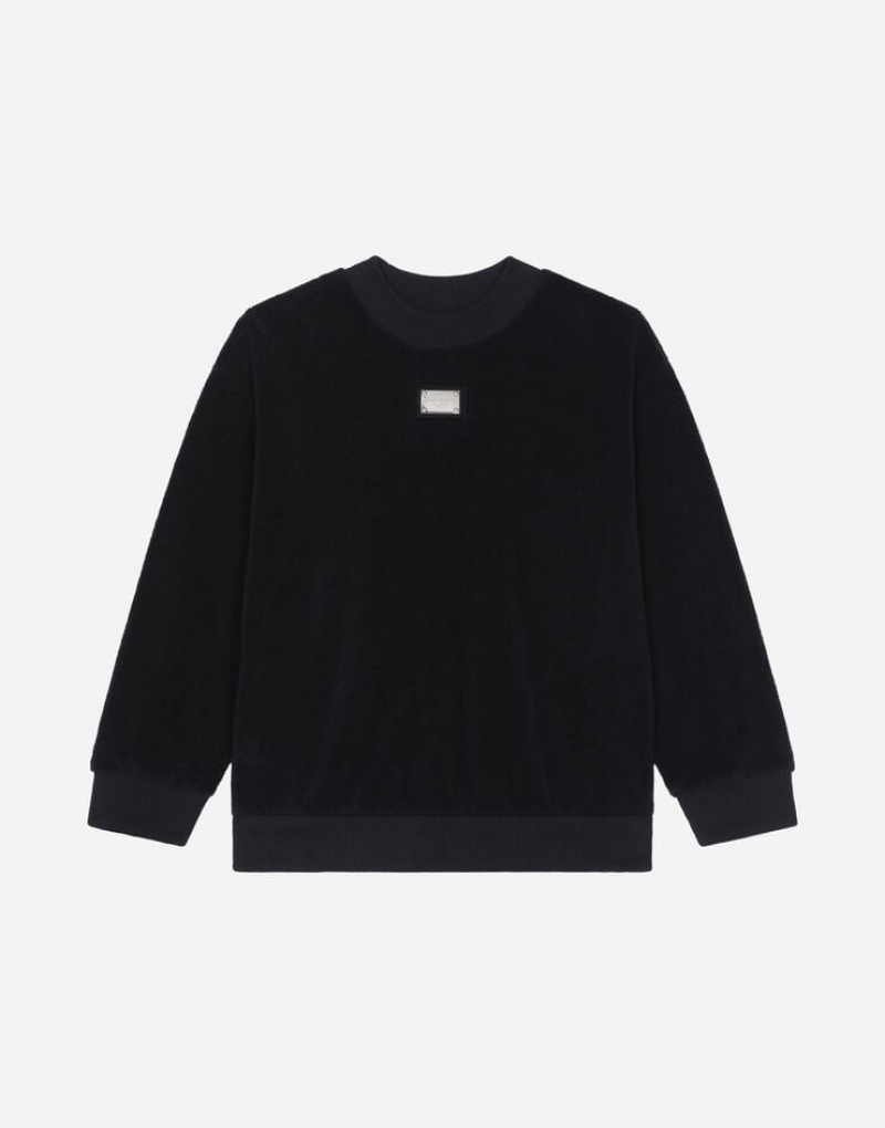 Sudaderas Dolce Gabbana Round-neck terrycloth with logo tag Niños | DHF781056