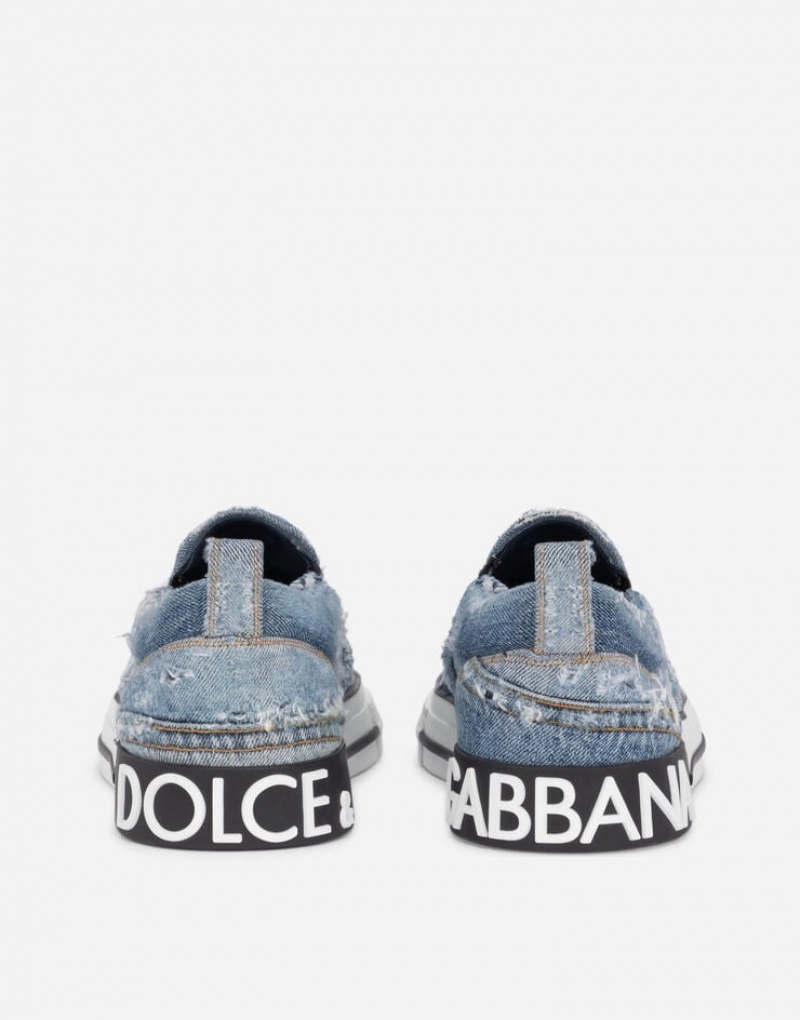 Tenis Dolce Gabbana Denim patchwork Custom 2.Zero slip-on Hombre | XMO517840