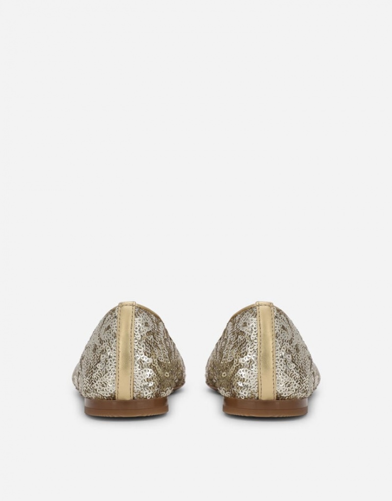 Zapatos Dolce Gabbana Sequined ballet with metal DG logo Niños | CNF072146